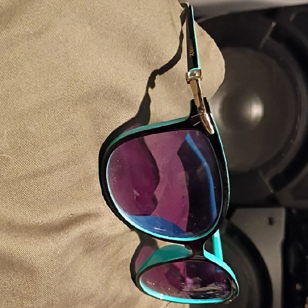 Tiffany & Co. Stylish Teal Sunglasses with Purple Lenses